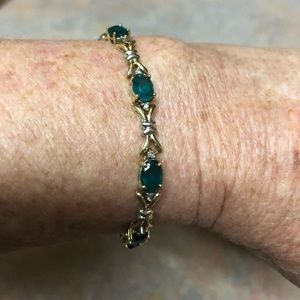 Emerald and diamond bracelet